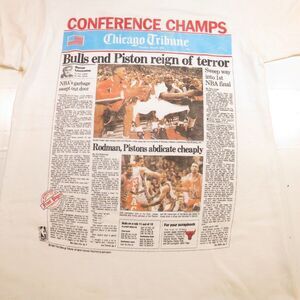 VINTAGE MICHAEL JORDAN CHICAGO BULLS 1990s SCREEN STARS NEWSPAPER T SHIRT M